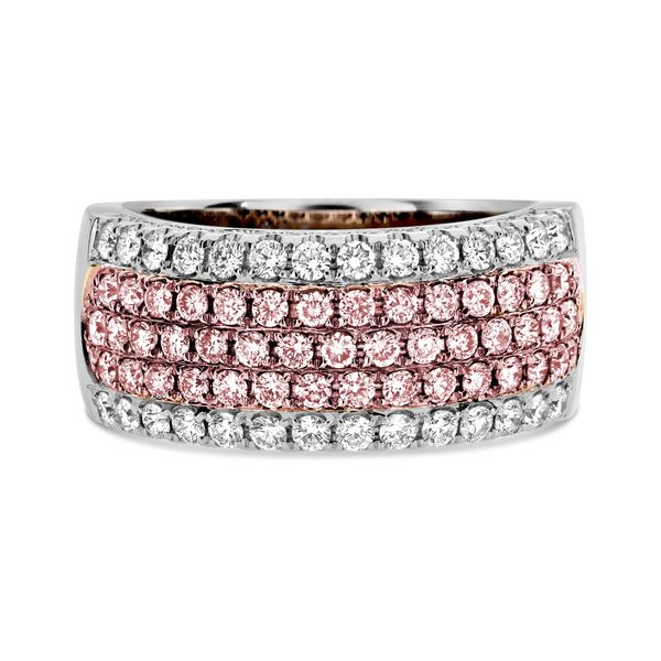 Roman and Jules .65ctw Pink Diamond and .51ctw Diamond Band in 18k Two Tone Gold Lumina Gem Wilmington, NC