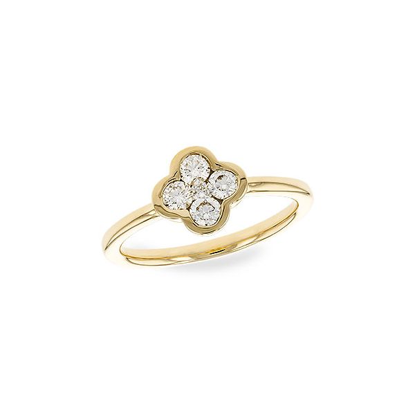Allison-Kaufman Diamond Clover Ring- 14k Yellow Gold Lumina Gem Wilmington, NC