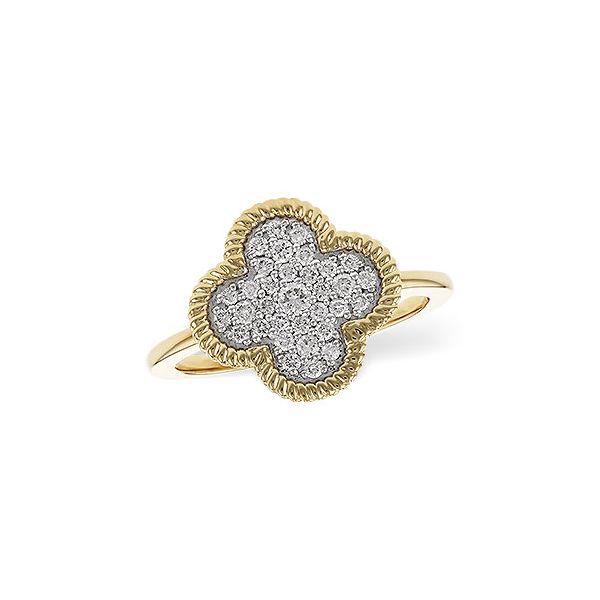 Allison-Kaufman .32ctw Pave Diamond Clover Ring- 14k Two Tone Gold Lumina Gem Wilmington, NC