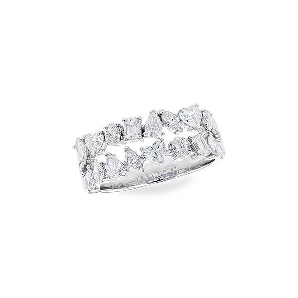 Allison-Kaufman 1.38ctw Multishape Diamond Double Row Band- 14k White Gold Lumina Gem Wilmington, NC