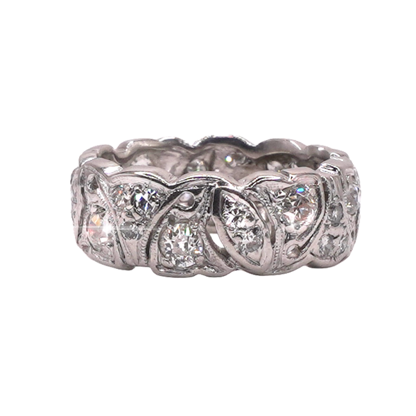Old European Cut Diamond Eternity Band- Platinum Lumina Gem Wilmington, NC