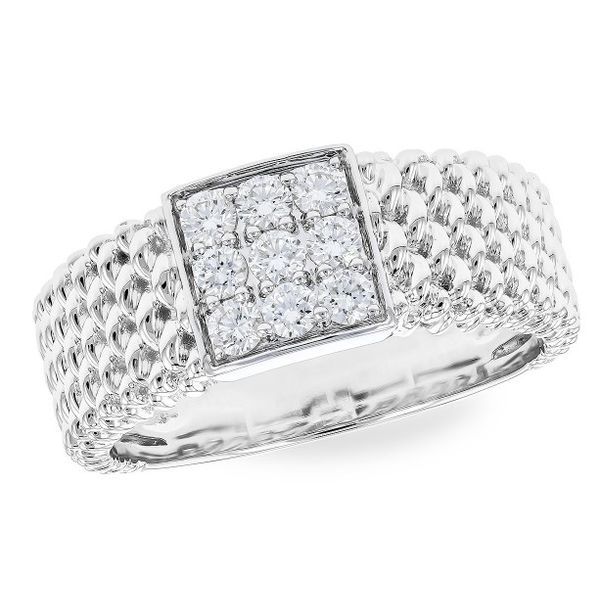 Allison-Kaufman Diamond Woven Ring- 14k White Gold Lumina Gem Wilmington, NC