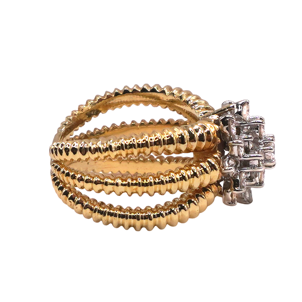 1ctw Cluster Diamond Ring- 18k Two Tone Gold Image 2 Lumina Gem Wilmington, NC