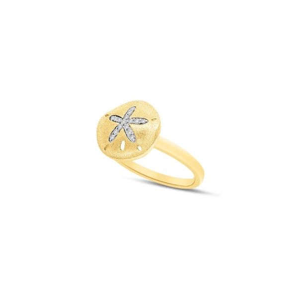 Shula Diamond Sand Dollar Ring- 14k Yellow Gold Lumina Gem Wilmington, NC