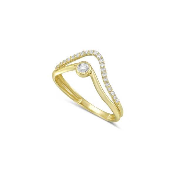 Shula Diamond Doubel Chevron Ring- 14k Yellow Gold Lumina Gem Wilmington, NC