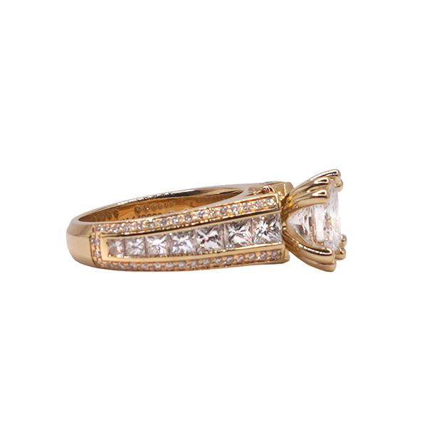 1.85ct Diamond Ring with 3.5ctw Diamonds- 18k Yellow Gold Image 2 Lumina Gem Wilmington, NC