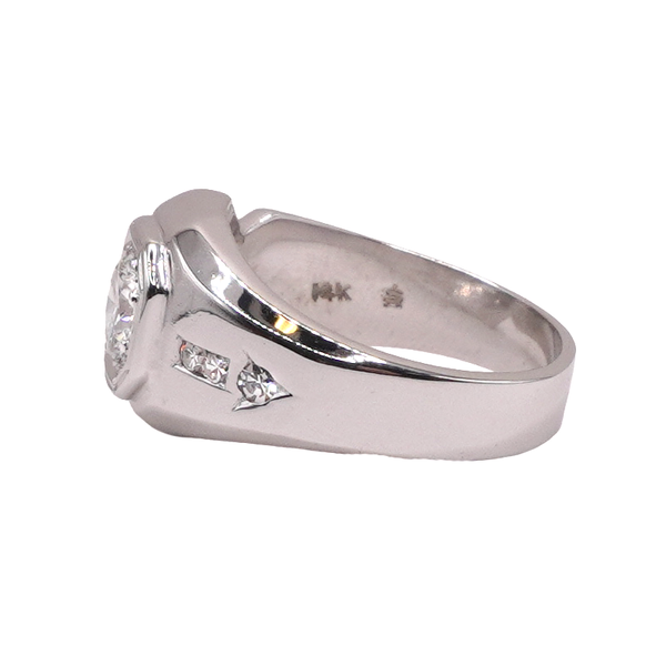 Approximately .80ct Round Diamond Men's Band- 14k White Gold Image 2 Lumina Gem Wilmington, NC