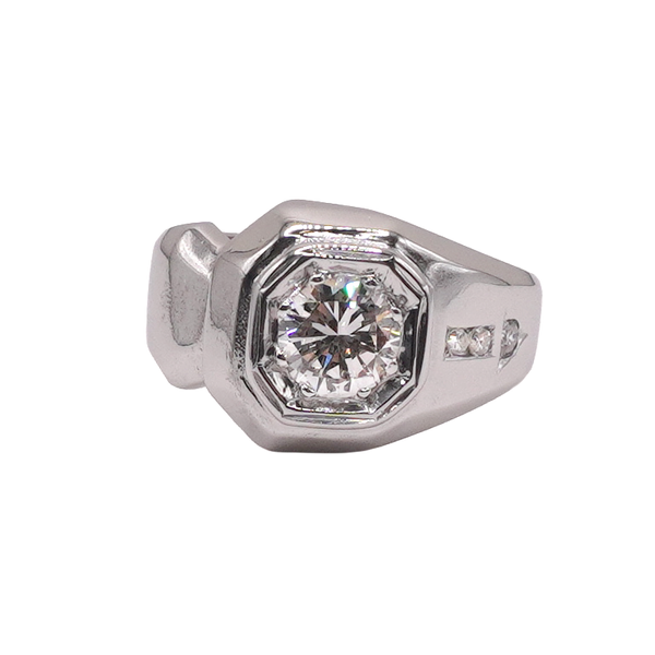 Approximately .80ct Round Diamond Men's Band- 14k White Gold Lumina Gem Wilmington, NC