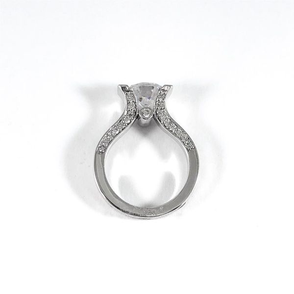 Frank Reubel Diamond and White Gold Semi-Mount - Designed for a 1.5ct Round Center Stone Image 2 Lumina Gem Wilmington, NC