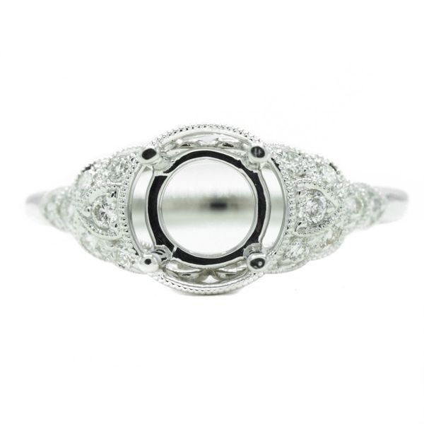 .20ctw Diamond and White Gold Semi Mount - Designed for a 6.75mm Round Center Lumina Gem Wilmington, NC