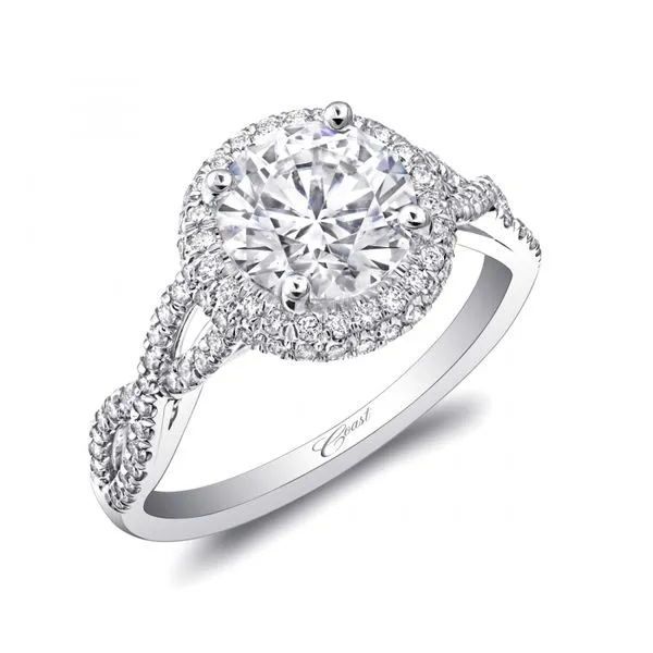 .34ctw Diamond Semi Mount by Coast Diamond- 14k White Gold Lumina Gem Wilmington, NC