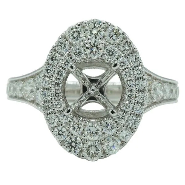 1.04ctw Diamond Semi Mount for a Round Center in 14k White Gold Lumina Gem Wilmington, NC