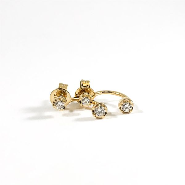 Venetti Diamond and Yellow Gold Earrings Image 3 Lumina Gem Wilmington, NC