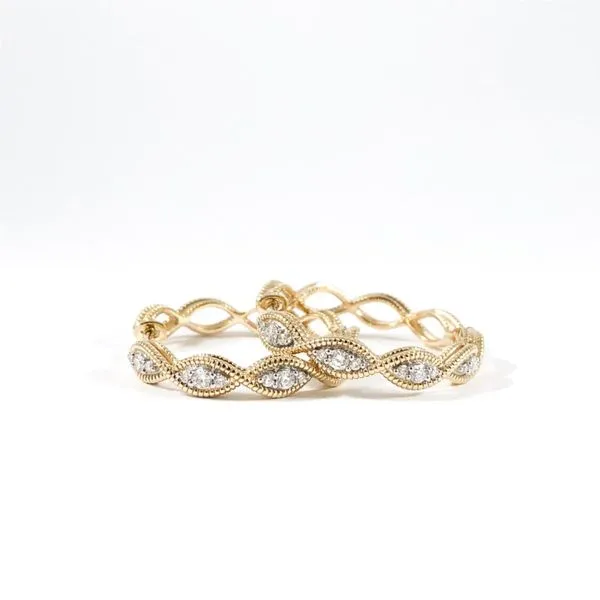 Diamond and Yellow Gold Twisted Hoops Lumina Gem Wilmington, NC