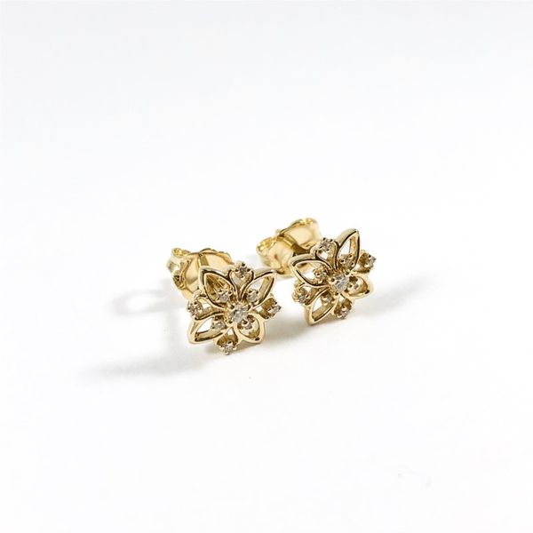 .10ctw Diamond and Yellow Gold Earrings Image 2 Lumina Gem Wilmington, NC