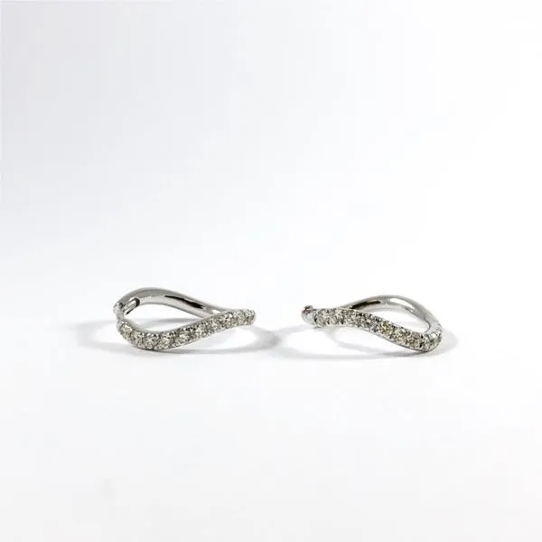 Curved .40ctw Diamond and White Gold Huggies Lumina Gem Wilmington, NC