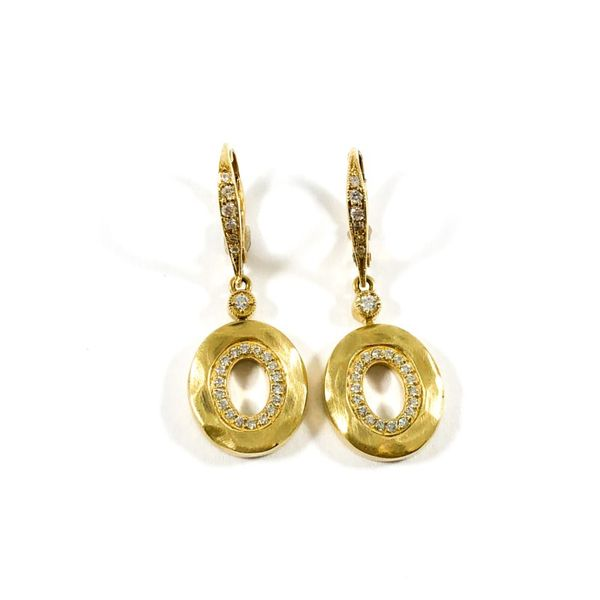 Diamond and 18k Yellow Gold Dangle Earrings Lumina Gem Wilmington, NC