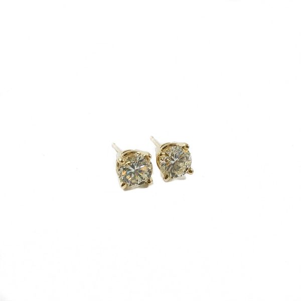 1.25ctw Round Diamond Stud Earrings - J Color SI2 Clarity - Yellow Gold Image 2 Lumina Gem Wilmington, NC