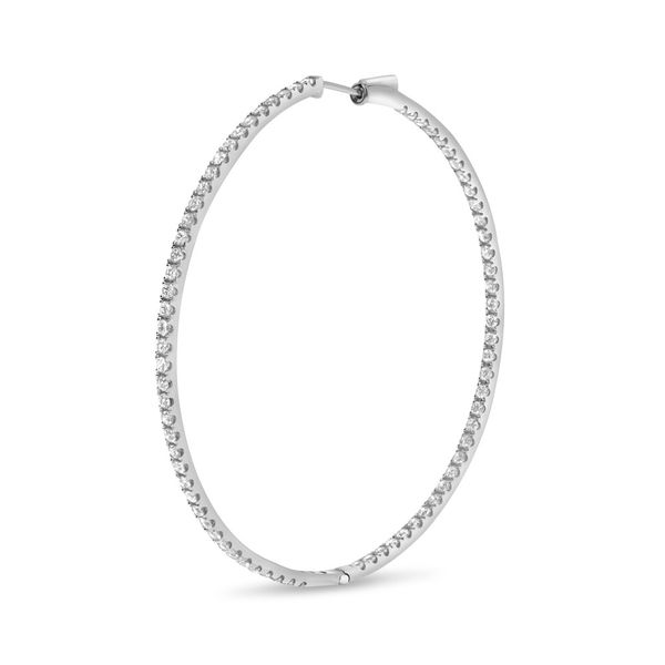 Roman and Jules 3ctw Diamond Inside Out Hoops - 2