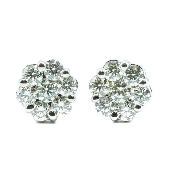 2ctw Diamond Cluster Earrings - White Gold Lumina Gem Wilmington, NC