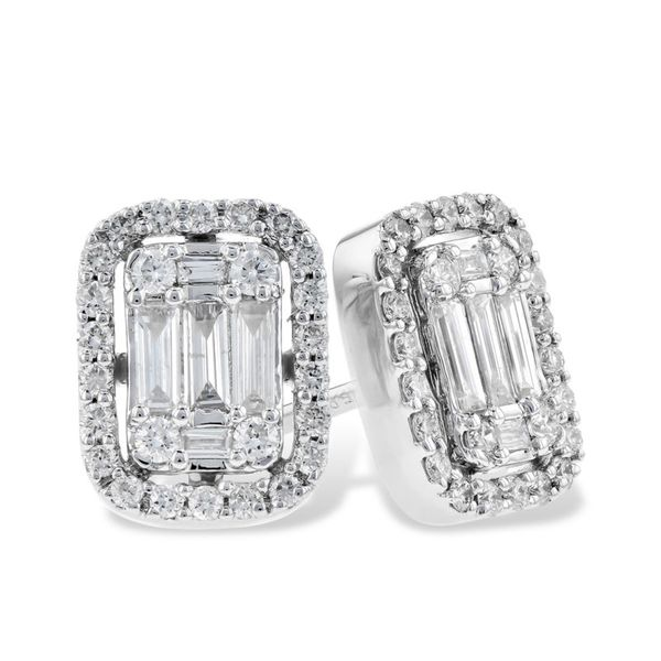 Allison Kaufman .50ctw Diamond Cluster Earrings - White Gold Lumina Gem Wilmington, NC