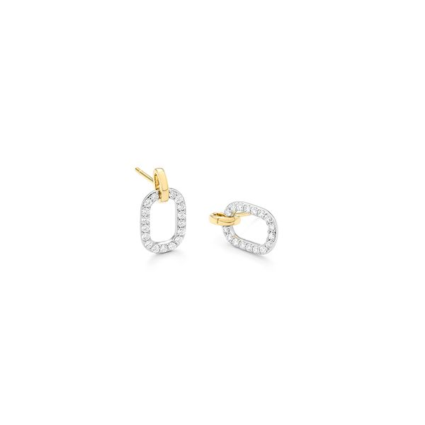 Facet Barcelona .60ctw Diamond Earrings in 14k Two Tone Gold Lumina Gem Wilmington, NC