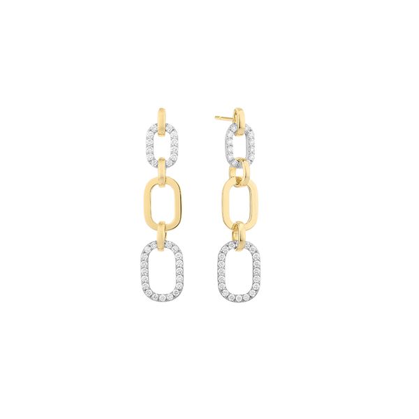 Facet Barcelona 1.10ctw Diamond Earrings in 14k Two Tone Gold Lumina Gem Wilmington, NC