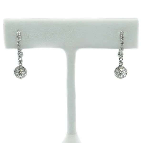 .88ctw Diamond Dangle Earrings - 18k White Gold Lumina Gem Wilmington, NC