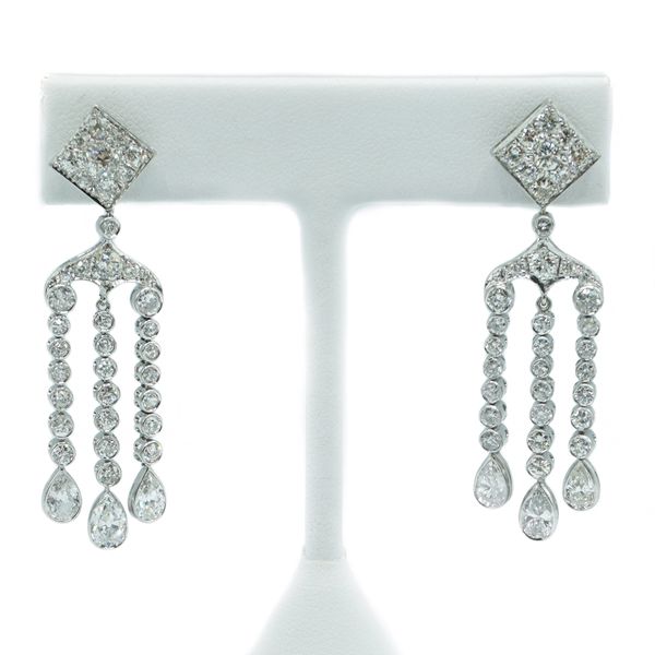 6ctw Diamond Vintage Dangle Earrings - Platinum Lumina Gem Wilmington, NC