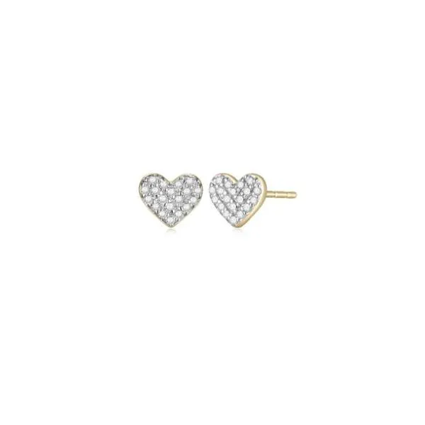Charles Garnier Diamond Heart Studs-14k Yellow Gold Lumina Gem Wilmington, NC