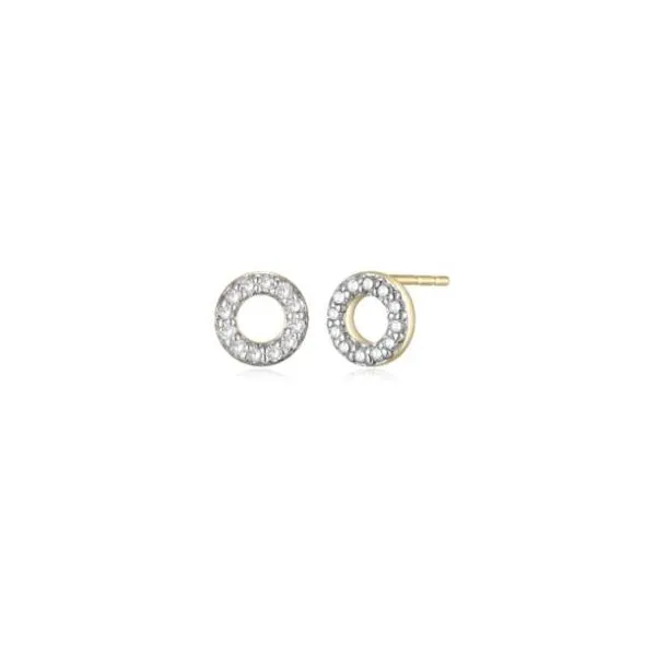 Charles Garnier Diamond Circle Earrings- 14k Yellow Gold Lumina Gem Hampstead, NC