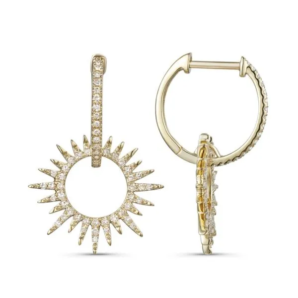 Luvente Diamond Starburst Dangle Earrings- 14k Yellow Gold Lumina Gem Wilmington, NC