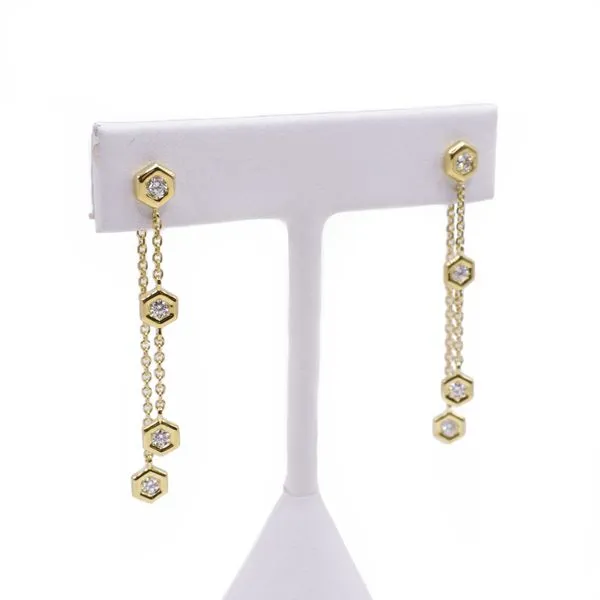 Gumuchian Diamond Dangle Mini B Earrings - 18k Yellow Gold Lumina Gem Hampstead, NC