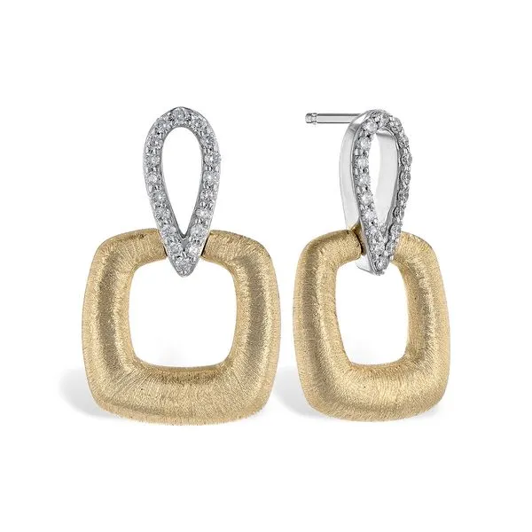 DIamond Door Knocker Earrings- 14k Two Tone Gold Lumina Gem Wilmington, NC