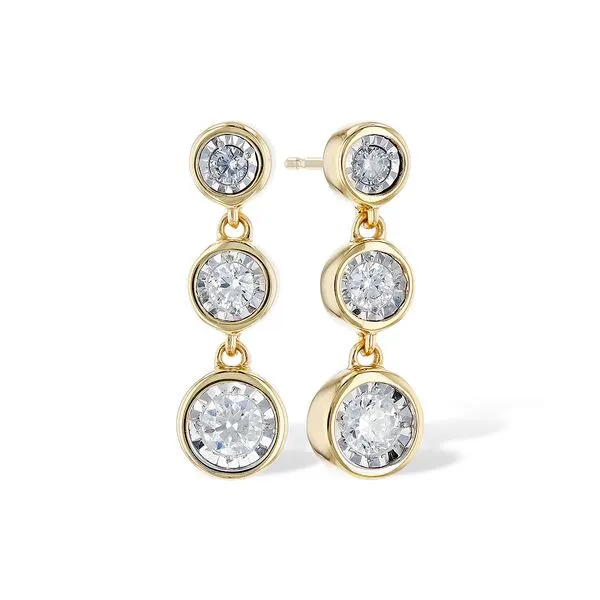 Diamond Dangle Earrings-14k Yellow Gold Lumina Gem Hampstead, NC