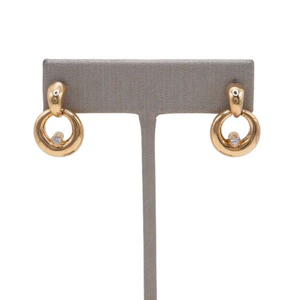 Diamond and 18k Yellow Gold Dangle Earrings Lumina Gem Hampstead, NC