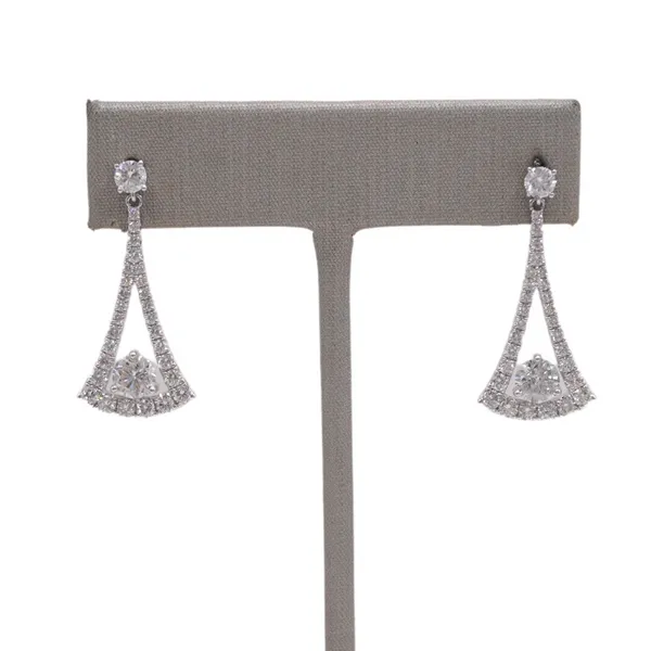 Heera Moti 1.91ctw Diamond Dangle Earrings Lumina Gem Hampstead, NC