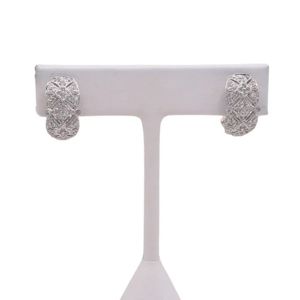 Diamond Omega Back Earrings Lumina Gem Hampstead, NC