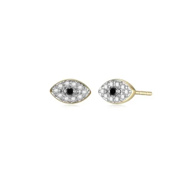 Charles Garnier Diamond Evil Eye Studs- 14k Yellow Gold Lumina Gem Hampstead, NC