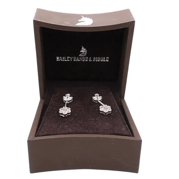 Bailey Banks and Biddle Diamond and 14 k White Gold Drop Earrings Image 2 Lumina Gem Hampstead, NC