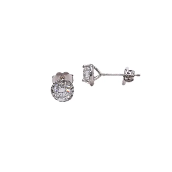Diamond Studs in 14k White Gold Image 2 Lumina Gem Hampstead, NC