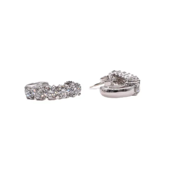 Diamond Half Hoops in 14k White Gold Image 3 Lumina Gem Hampstead, NC