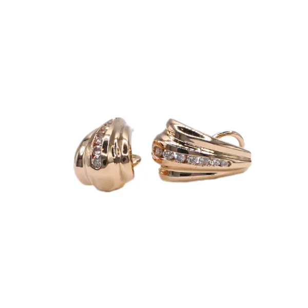 Diamond and 14k Yellow Gold Earrings Image 2 Lumina Gem Hampstead, NC