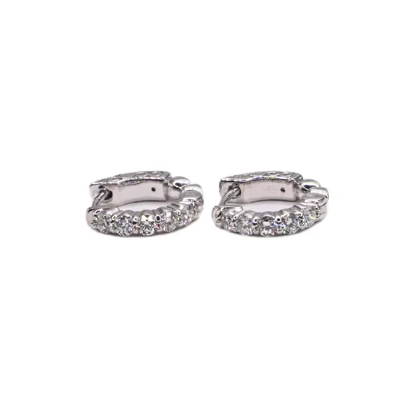 .50ctw Diamond Huggies- 14k White Gold Image 2 Lumina Gem Hampstead, NC