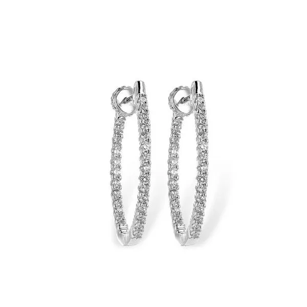 Allison Kaufman Diamond Inside out Hoops- 14k White Gold Lumina Gem Hampstead, NC