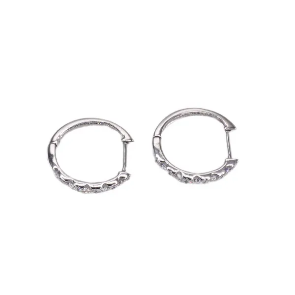 1.60ctw Lab Grown Diamond Hoops- 14k White Gold Image 2 Lumina Gem Hampstead, NC