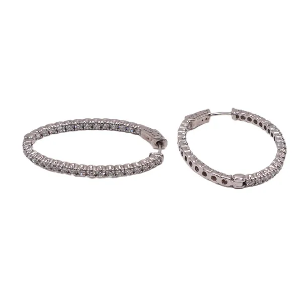 2ctw Diamond Inside Hoops- 14k White Gold Image 2 Lumina Gem Hampstead, NC