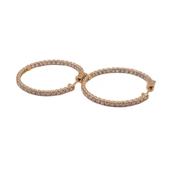 3ctw Diamond Inside Hoops-14k Yellow Gold Image 2 Lumina Gem Hampstead, NC