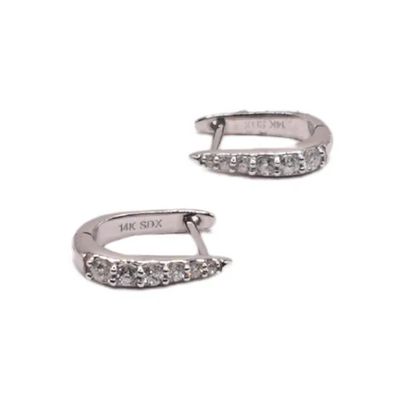 .20ctw Diamond Huggies- 14k White Gold Image 2 Lumina Gem Hampstead, NC