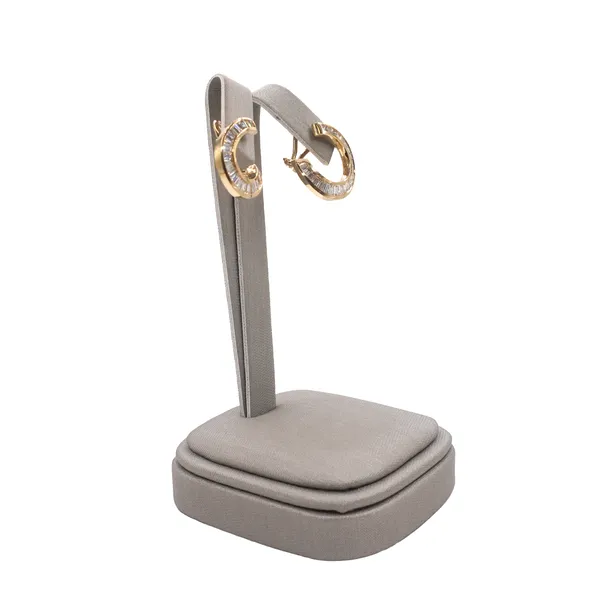 2.49ctw Baguette Diamond Omega Back Earrings- 14k Yellow Gold Image 2 Lumina Gem Hampstead, NC